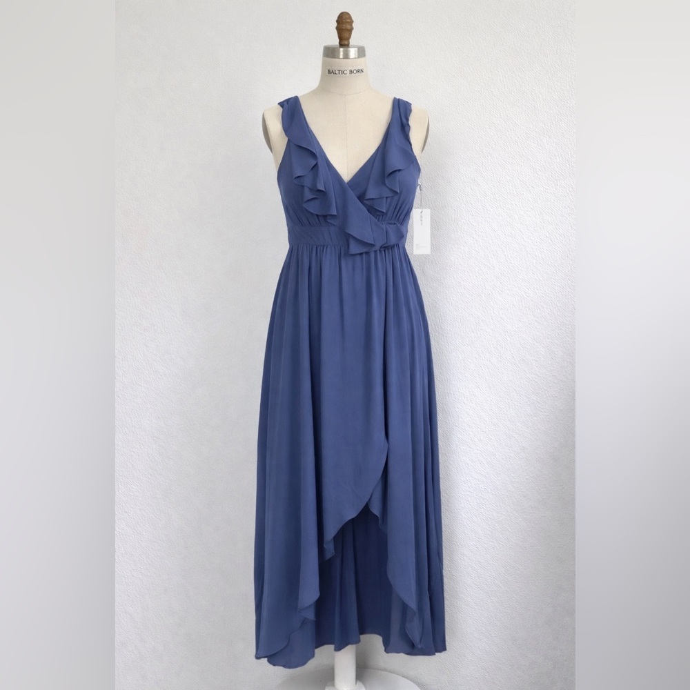 Baltic Born Blue Ruffle Midi Dress XXL NWT Boho Flowy Missing Belt